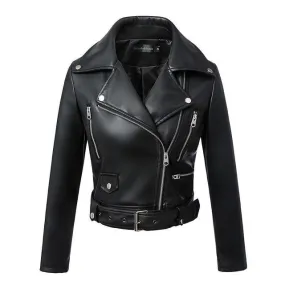 'Cryptic' Black Gothic PU Fake Leather Jacket