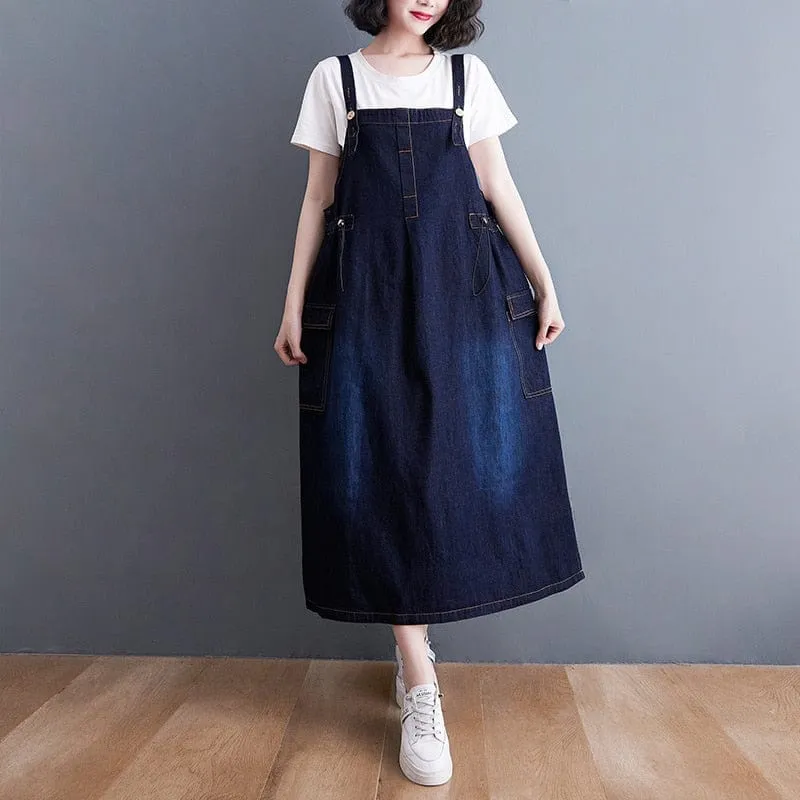 Daniella Oversized Denim Overall Dress