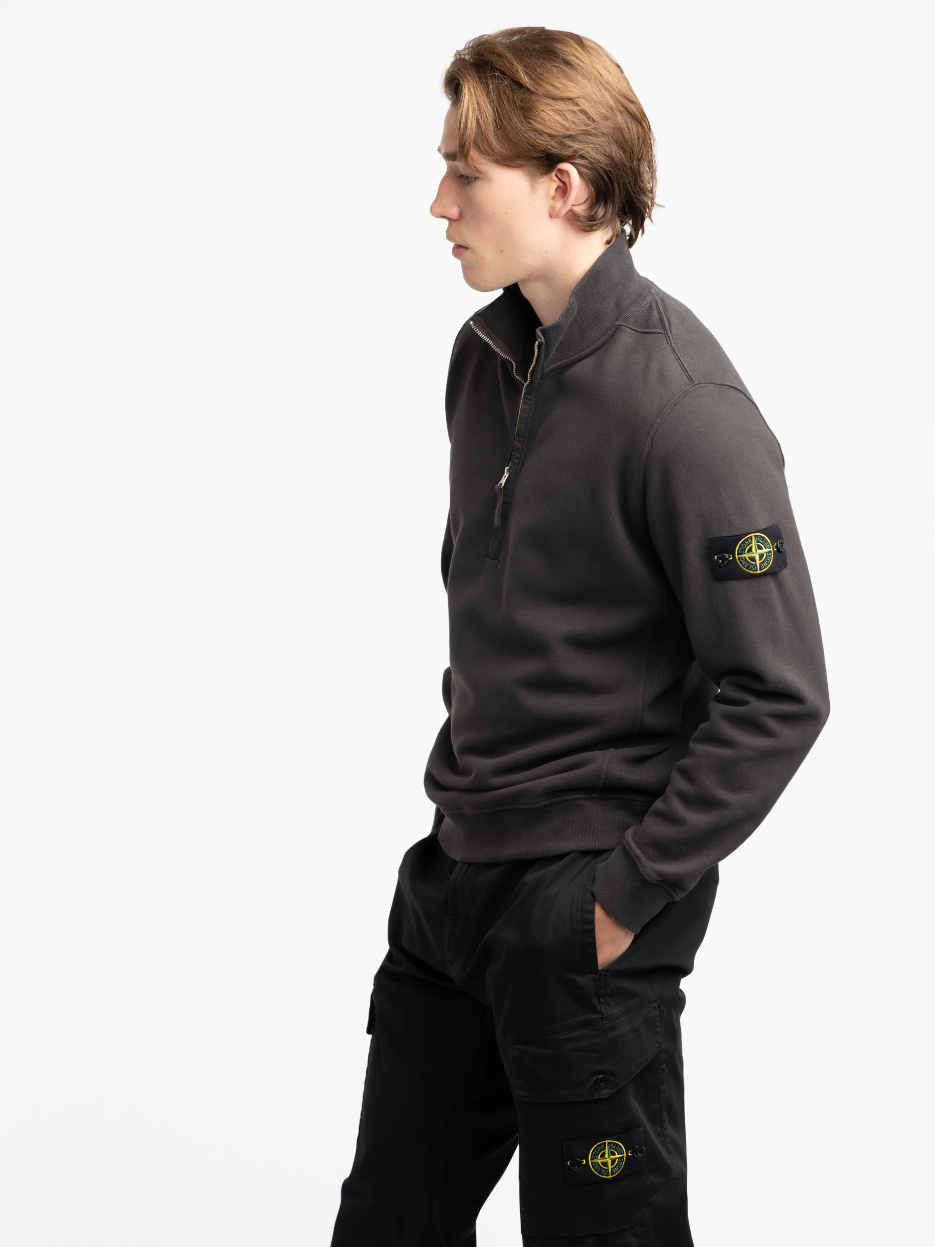 Dark Grey Felpa Quarter Zip Sweatshirt