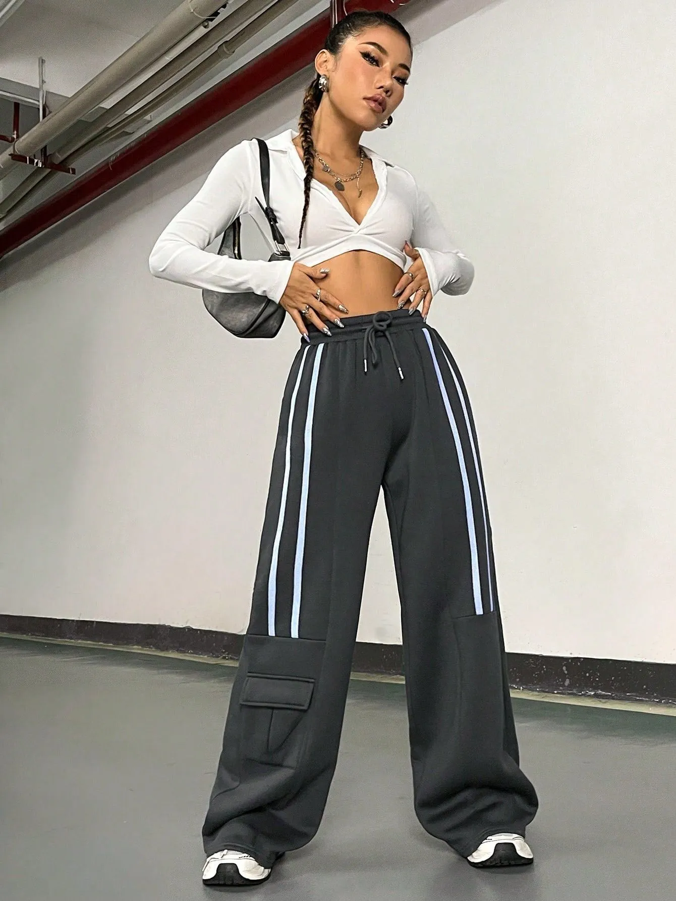 Design Cargo Pants Women Retro Casual Track Sweatpants