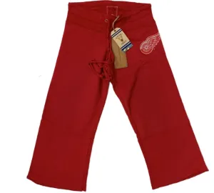 Detroit Red Wings Retro Brand WOMEN'S Red Cutoff Capri Sweatpants