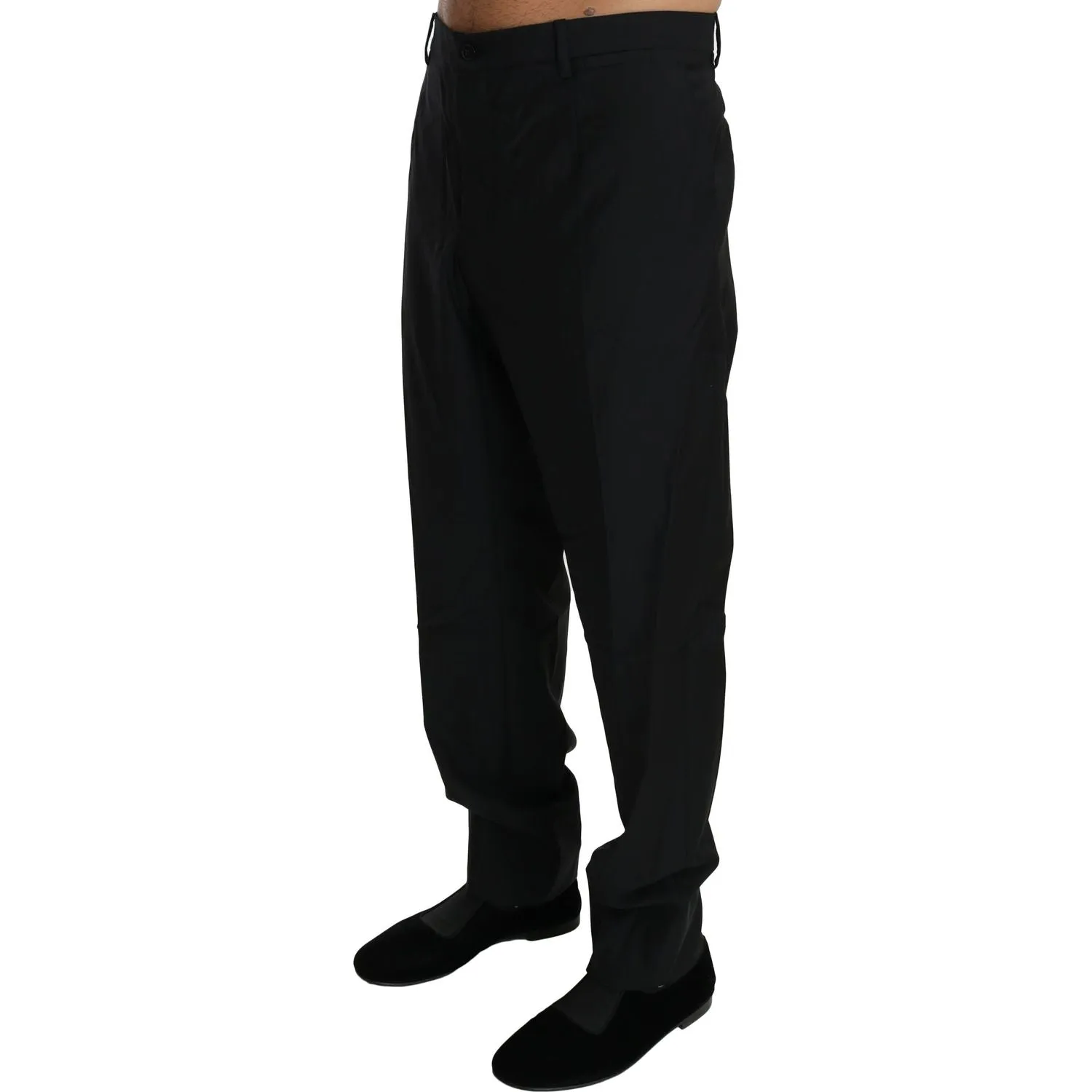 Dolce & Gabbana Elegant Black Virgin Wool Dress Pants