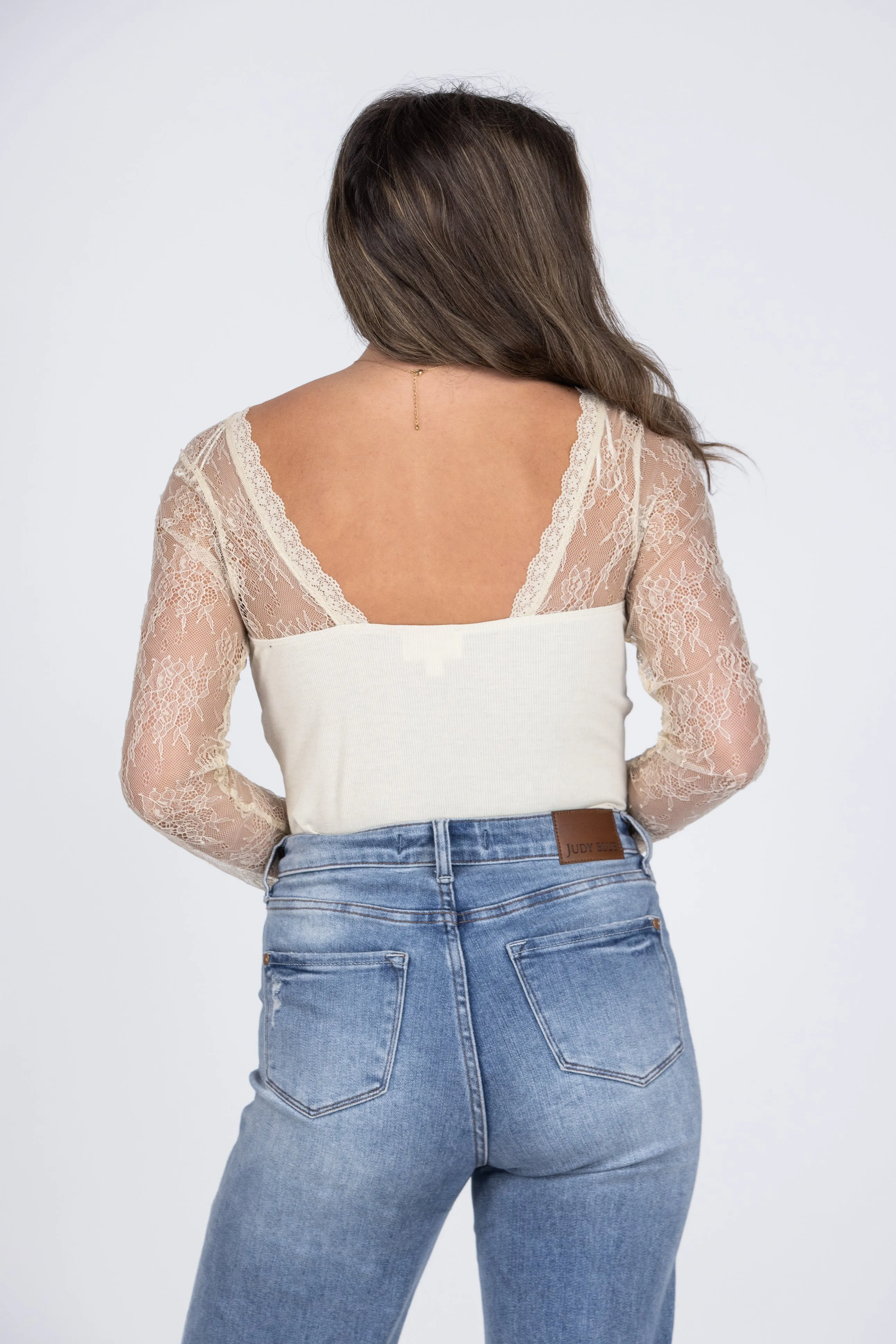 Dreams Are Made Of Lace Long Sleeve Bodysuit