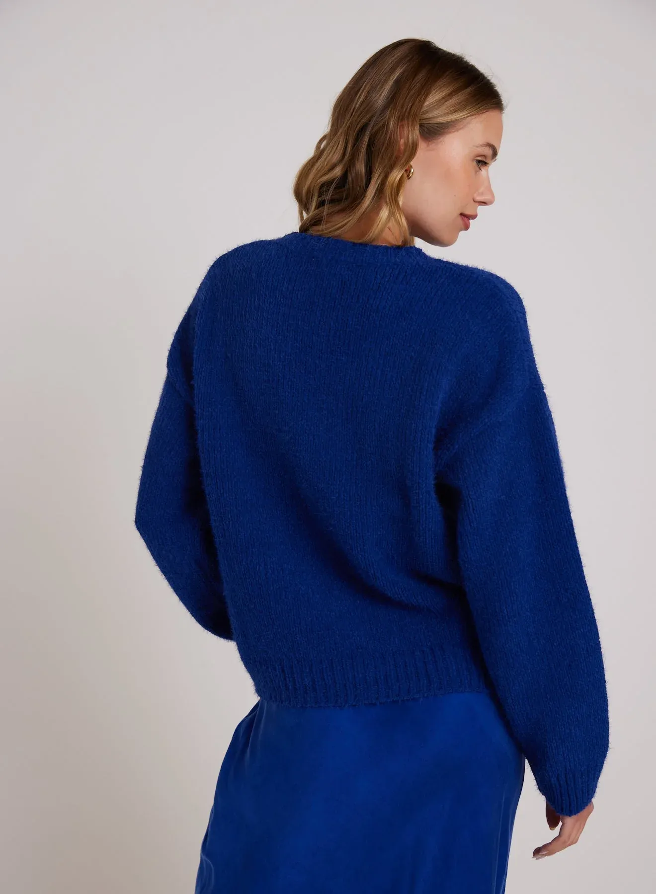 Drop Shoulder Fuzzy Chenille Sweater