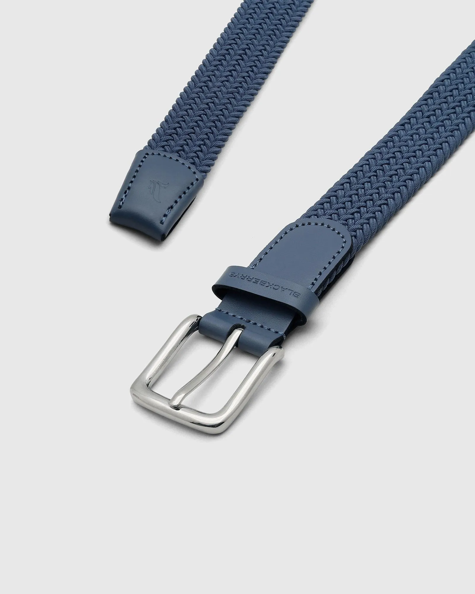 Elastic Blue Textured Belt - Salyer