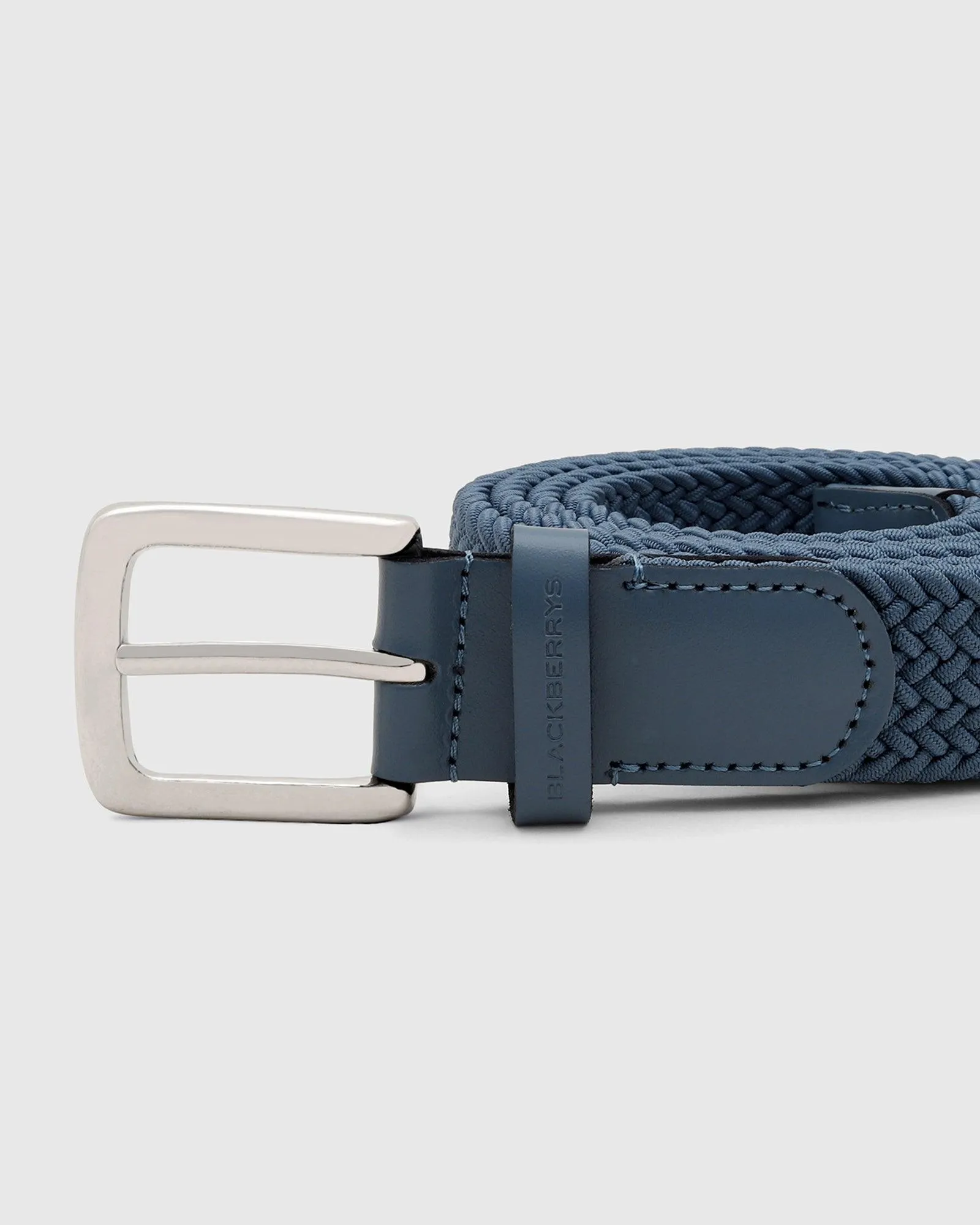 Elastic Blue Textured Belt - Salyer