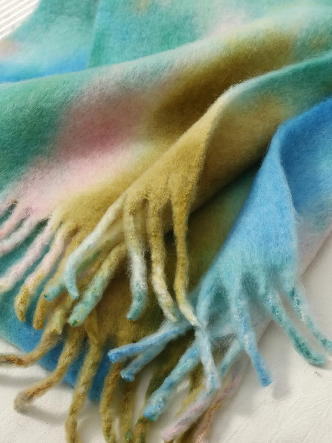 Elevate Your Style with the Trendy Fringe Tie-Dye Scarf