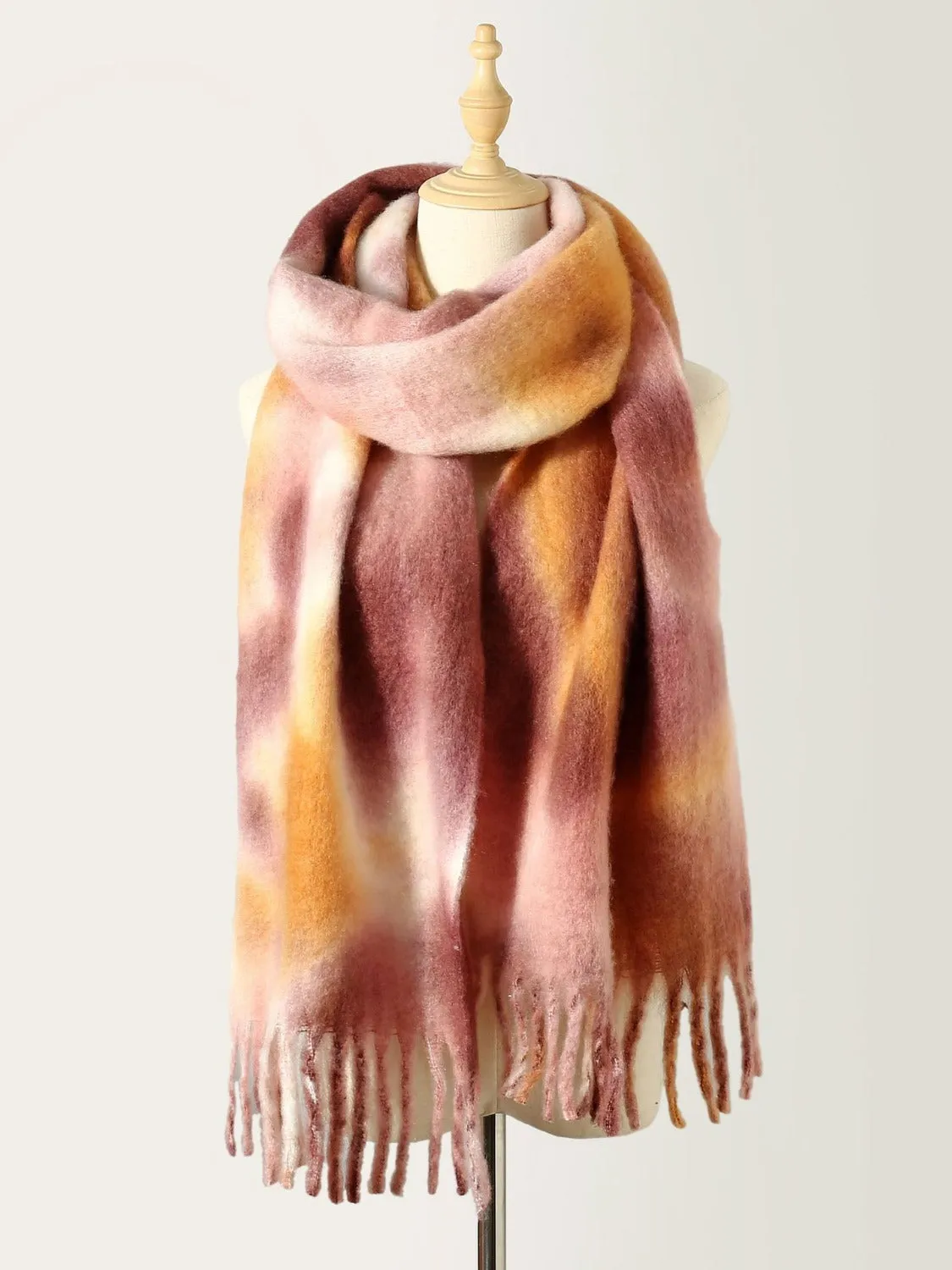 Elevate Your Style with the Trendy Fringe Tie-Dye Scarf