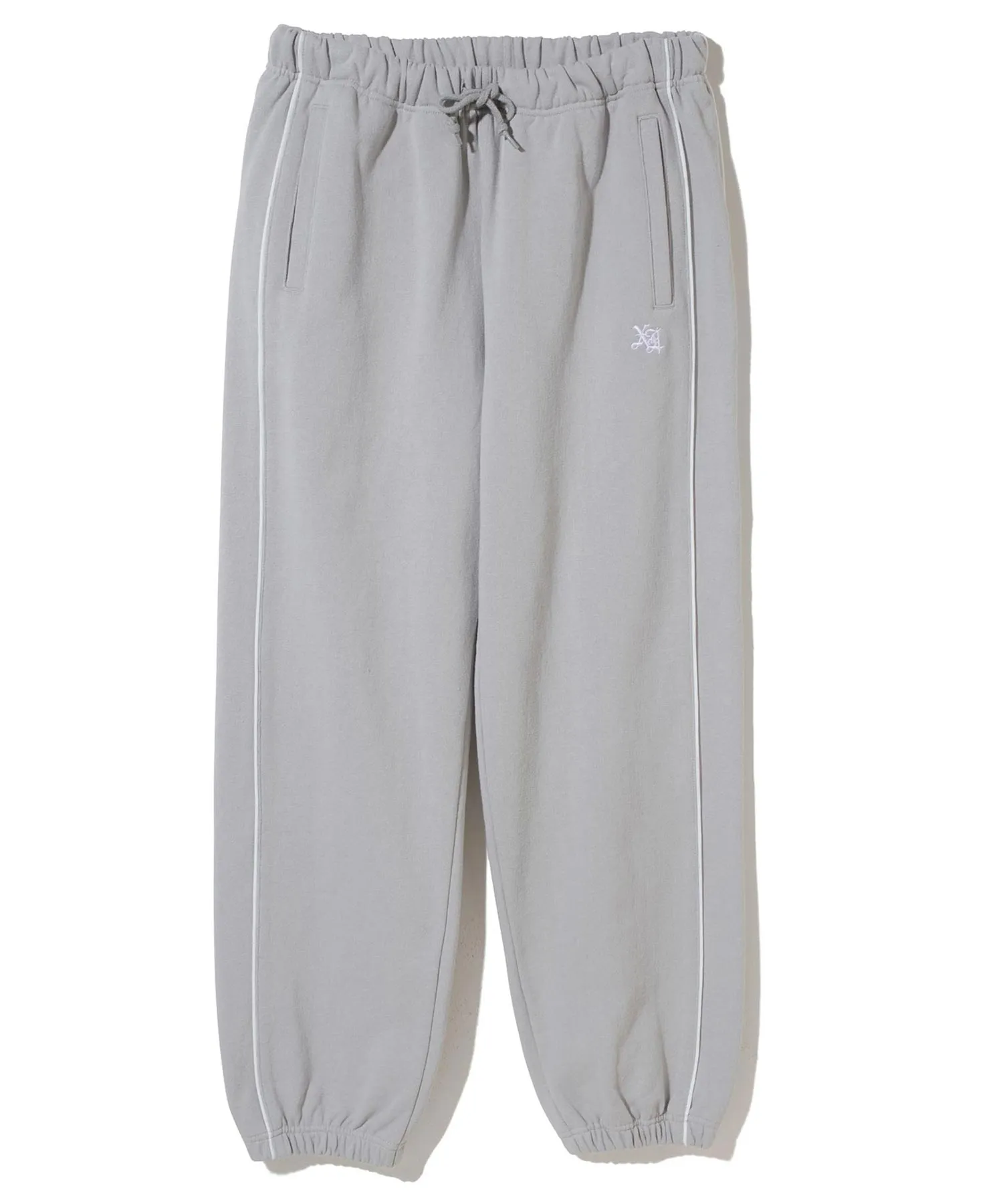 EMBROIDERED LOGO PIPING SWEAT PANTS