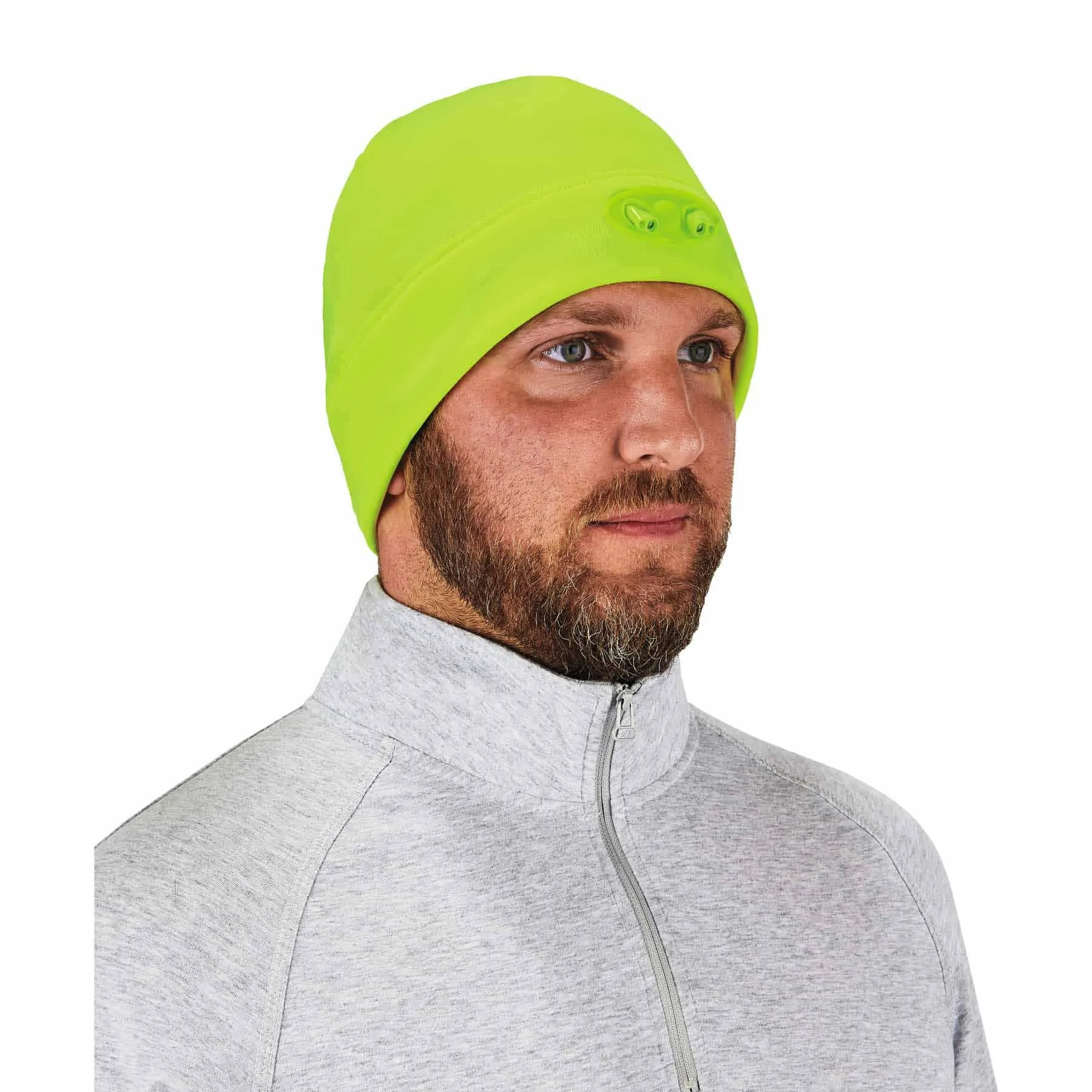 Ergodyne 16802 6804  Lime Skull Cap Beanie Hat - LED Lights