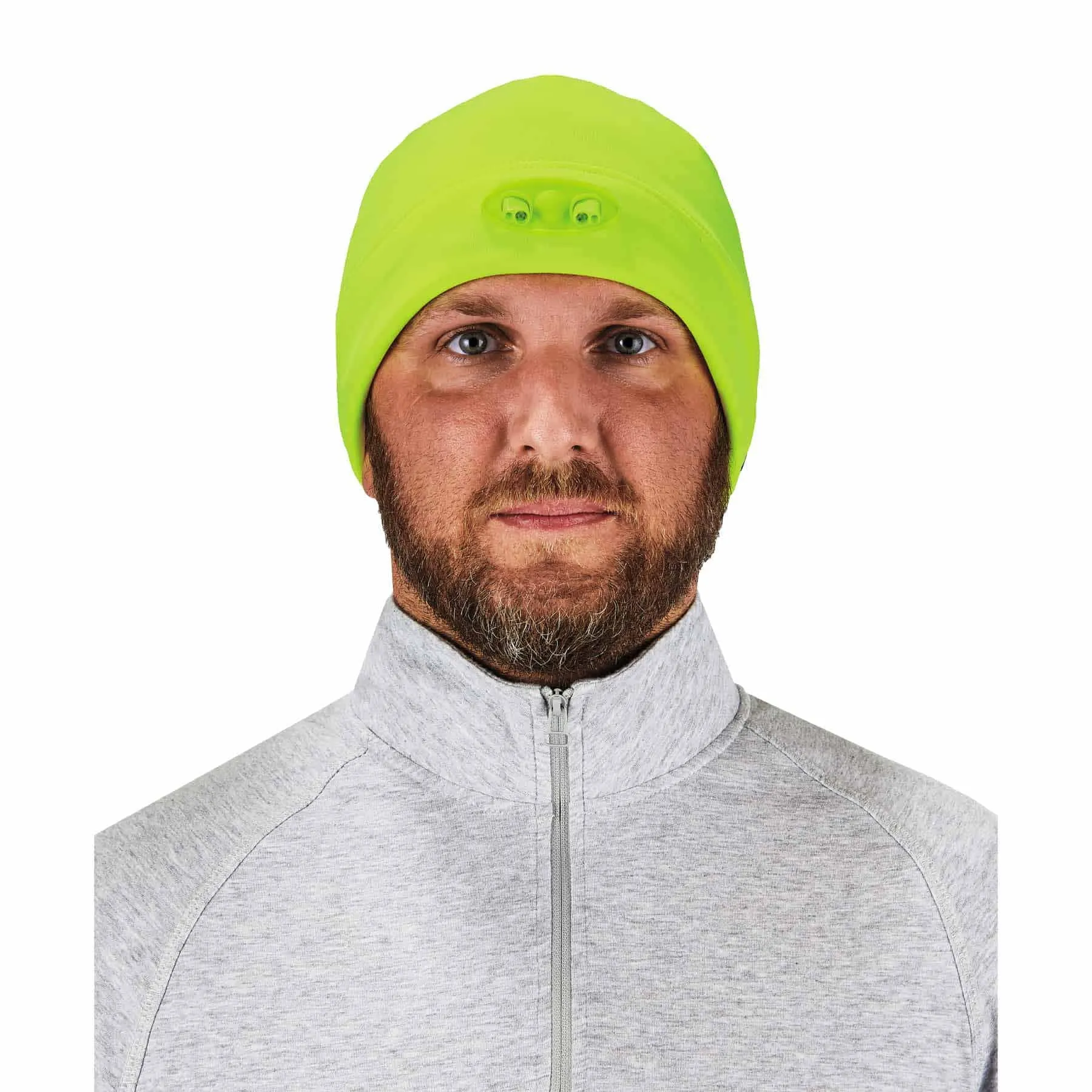 Ergodyne 16802 6804  Lime Skull Cap Beanie Hat - LED Lights