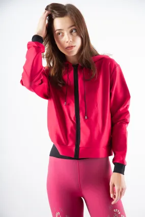 Essential Polaris Zip Up Hoodie, HOT PINK NERO