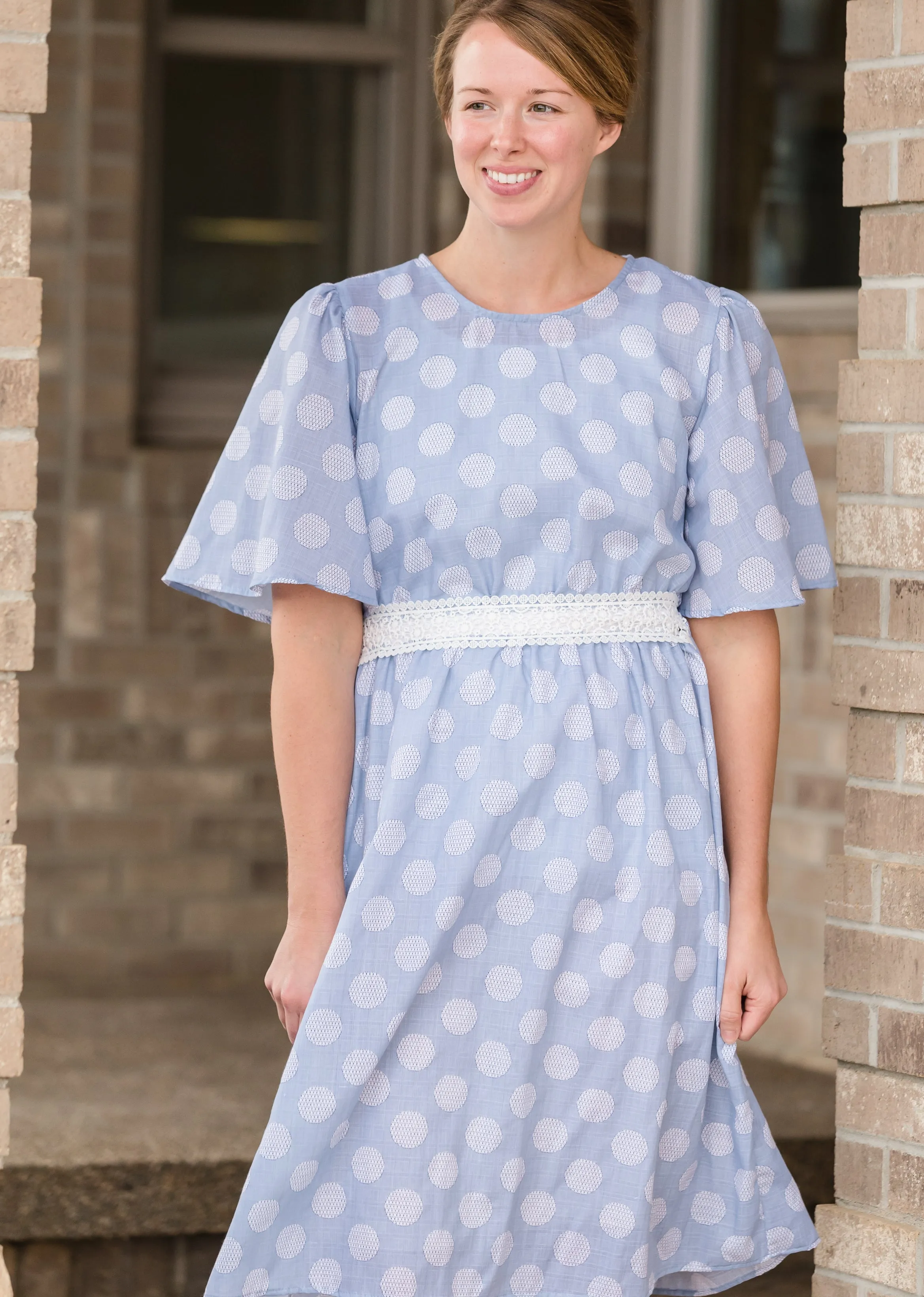 Eyelet Lace Printed Midi Dress - FINAL SALE