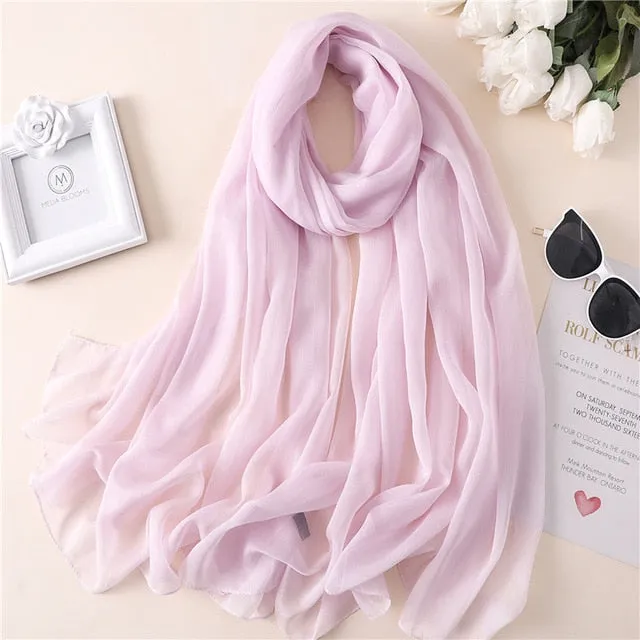 Fashion Silk Scarf Solid Color Bandana Shawl #BS-13