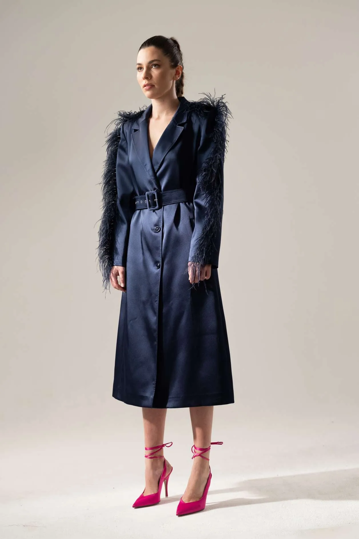 FEATHER LONG COAT