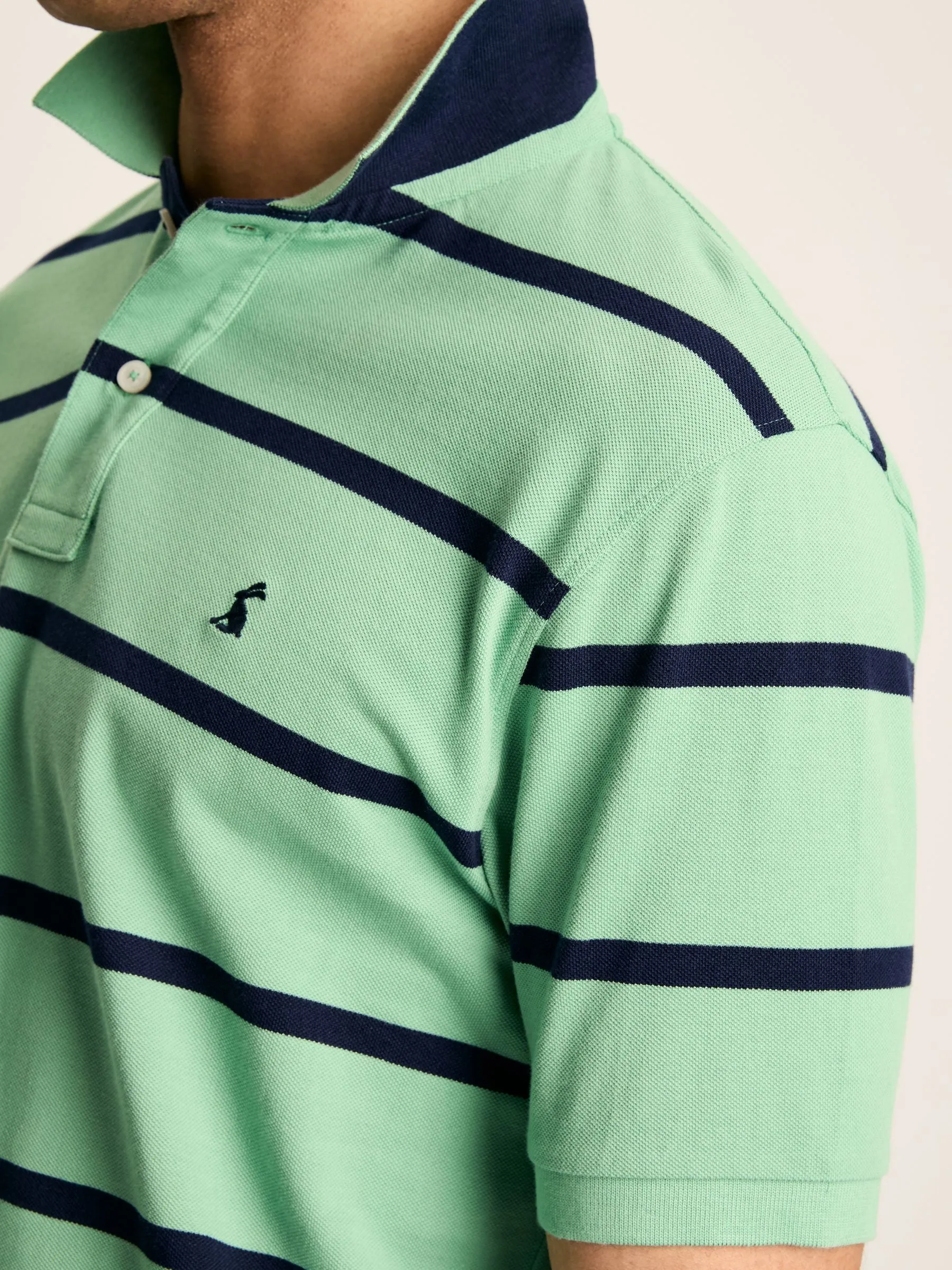 Filbert Green/Navy Regular Fit Striped Polo Shirt