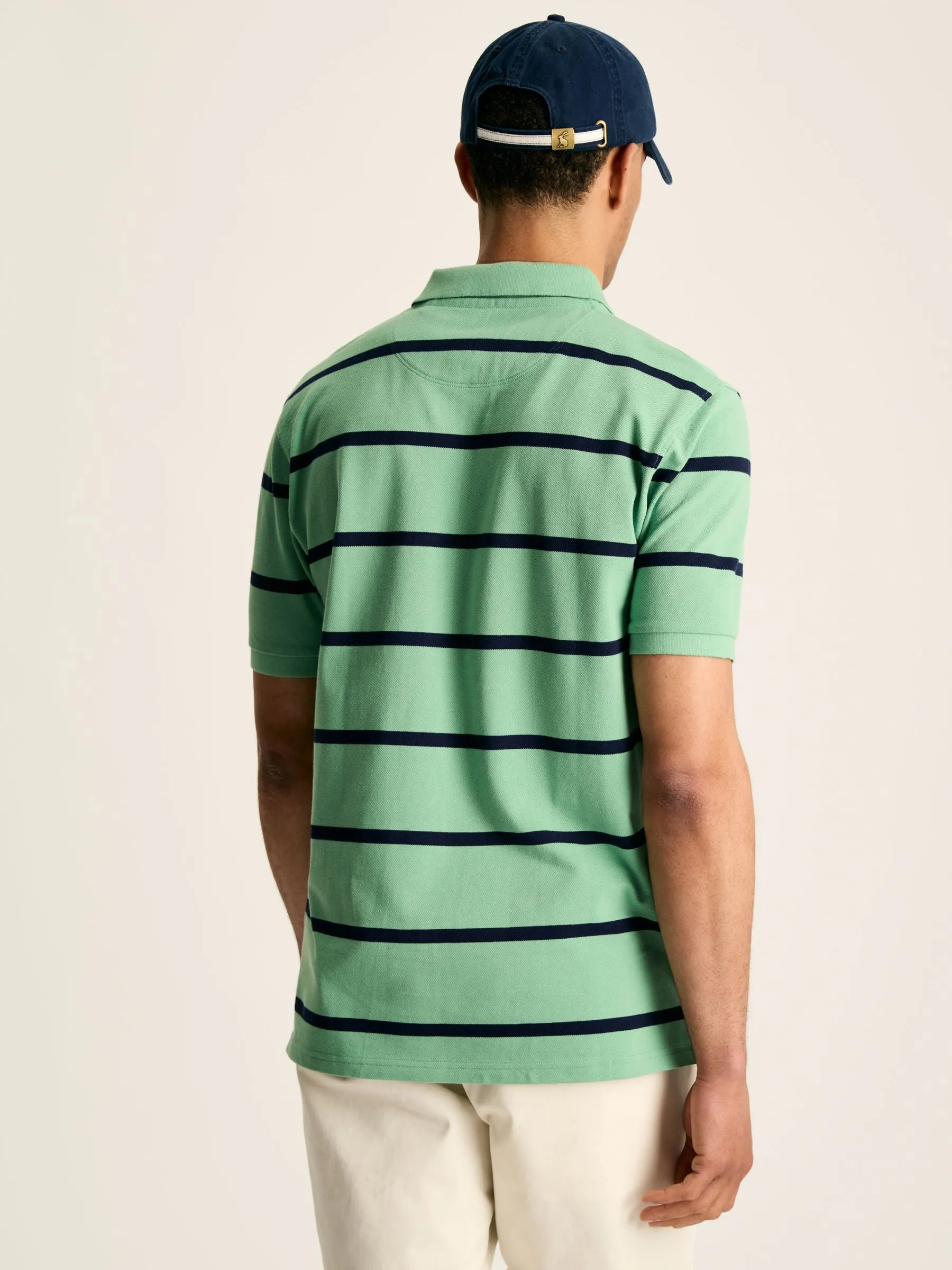 Filbert Green/Navy Regular Fit Striped Polo Shirt