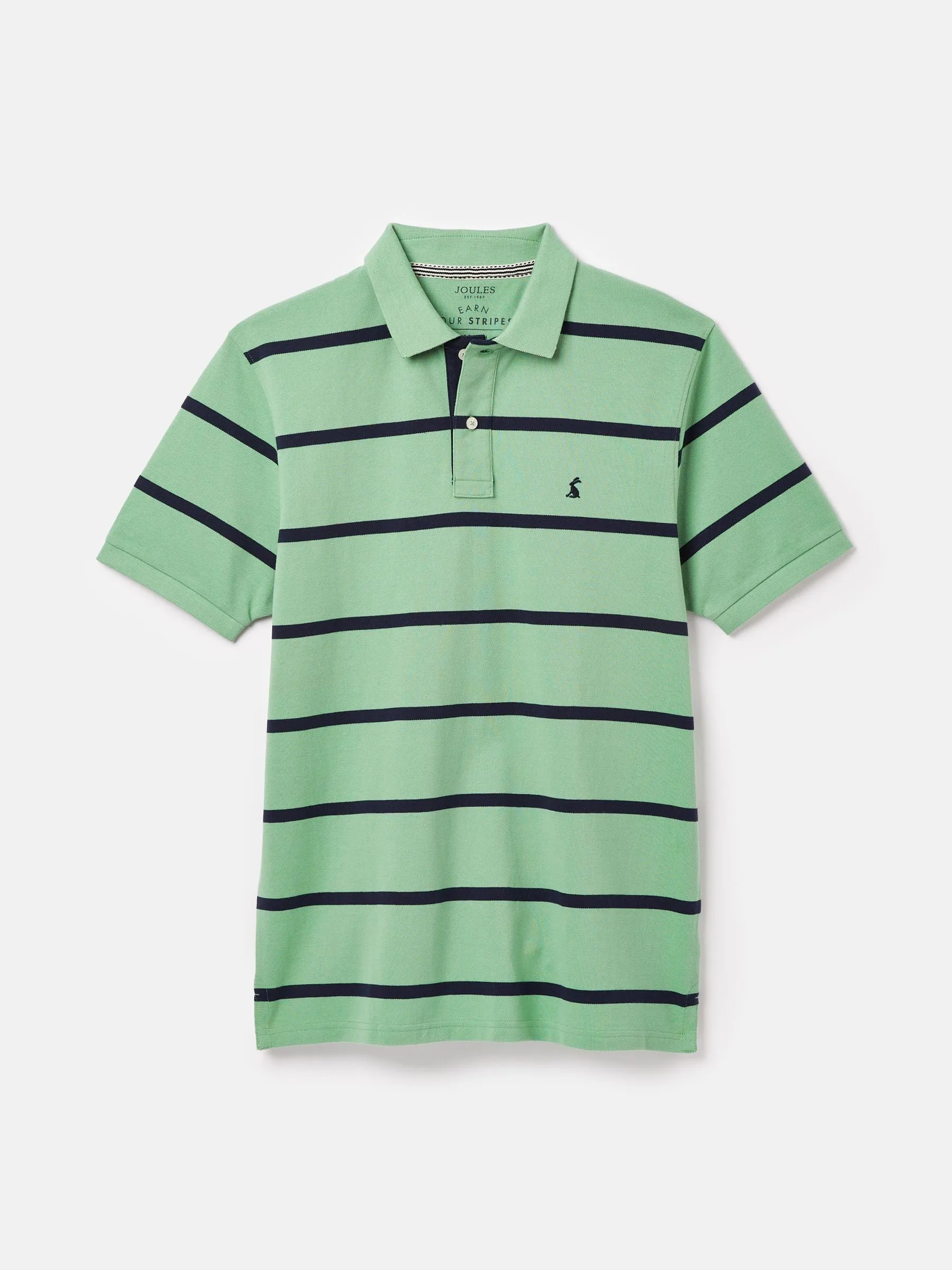 Filbert Green/Navy Regular Fit Striped Polo Shirt