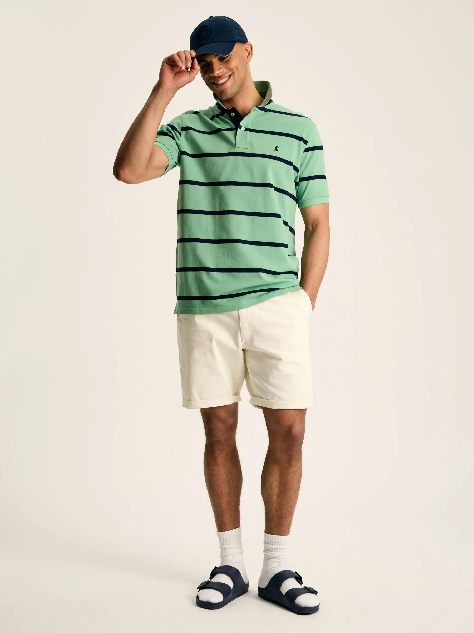 Filbert Green/Navy Regular Fit Striped Polo Shirt