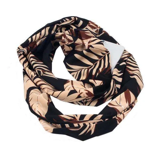 Floralsky Infinity Scarf with Pocket