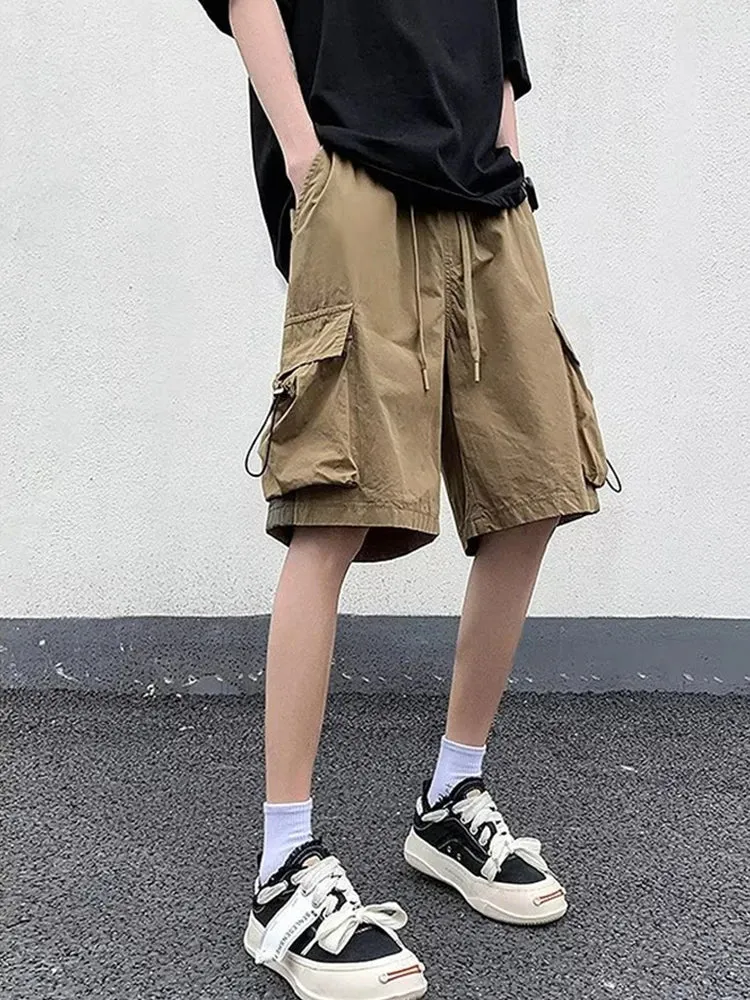 Flytonn-90s streetwear -2023 High Street Cargo Shorts For Men Summer Fashion Y2K Retro Pockets Short Pnats Baggy Casual Hip Hop Bermuda Masculina