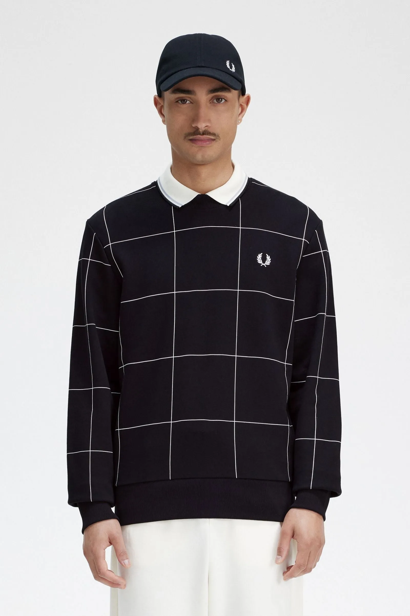 Fred Perry Black Grid Detail Sweatshirt