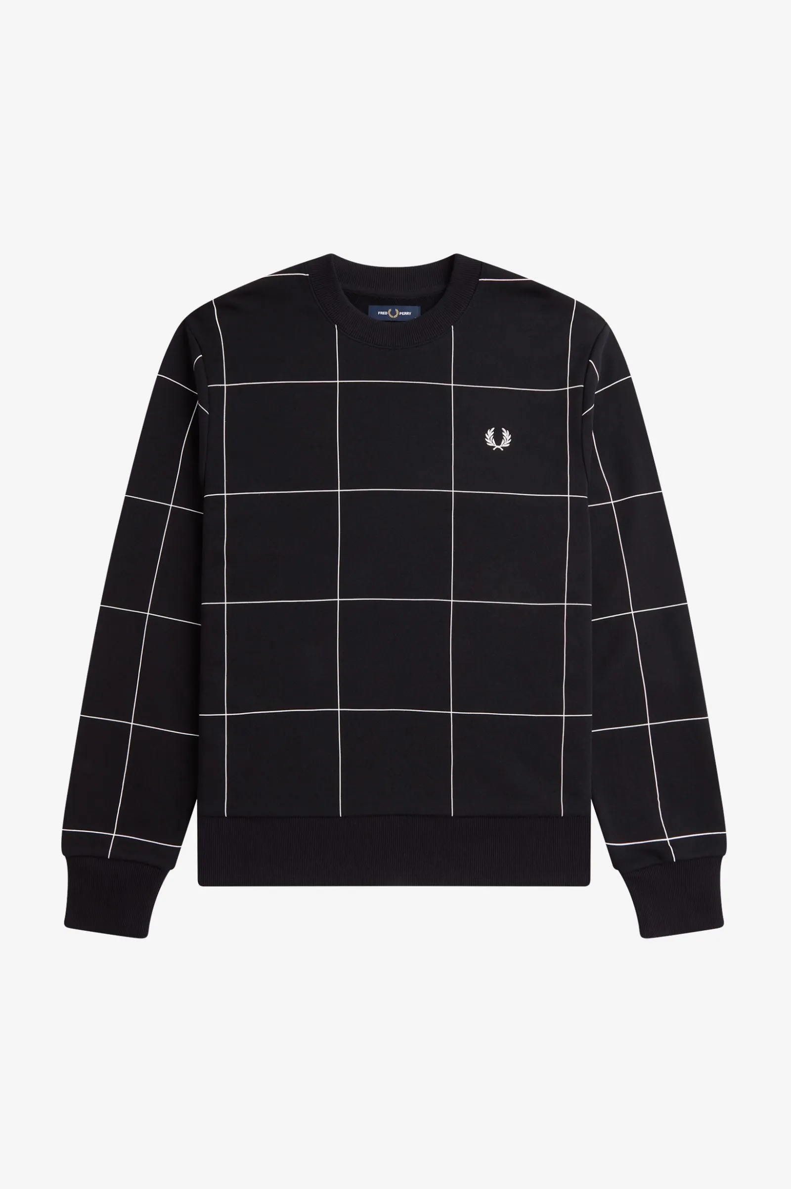 Fred Perry Black Grid Detail Sweatshirt