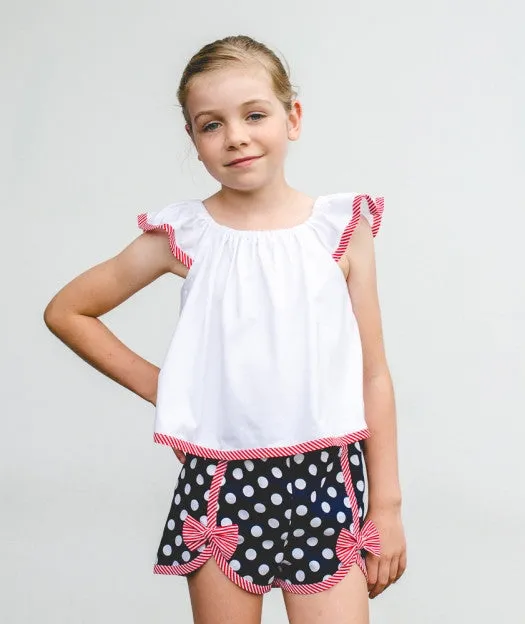 Gidget Shorts, girls shorts pdf sewing pattern sizes 2 to 14 years.