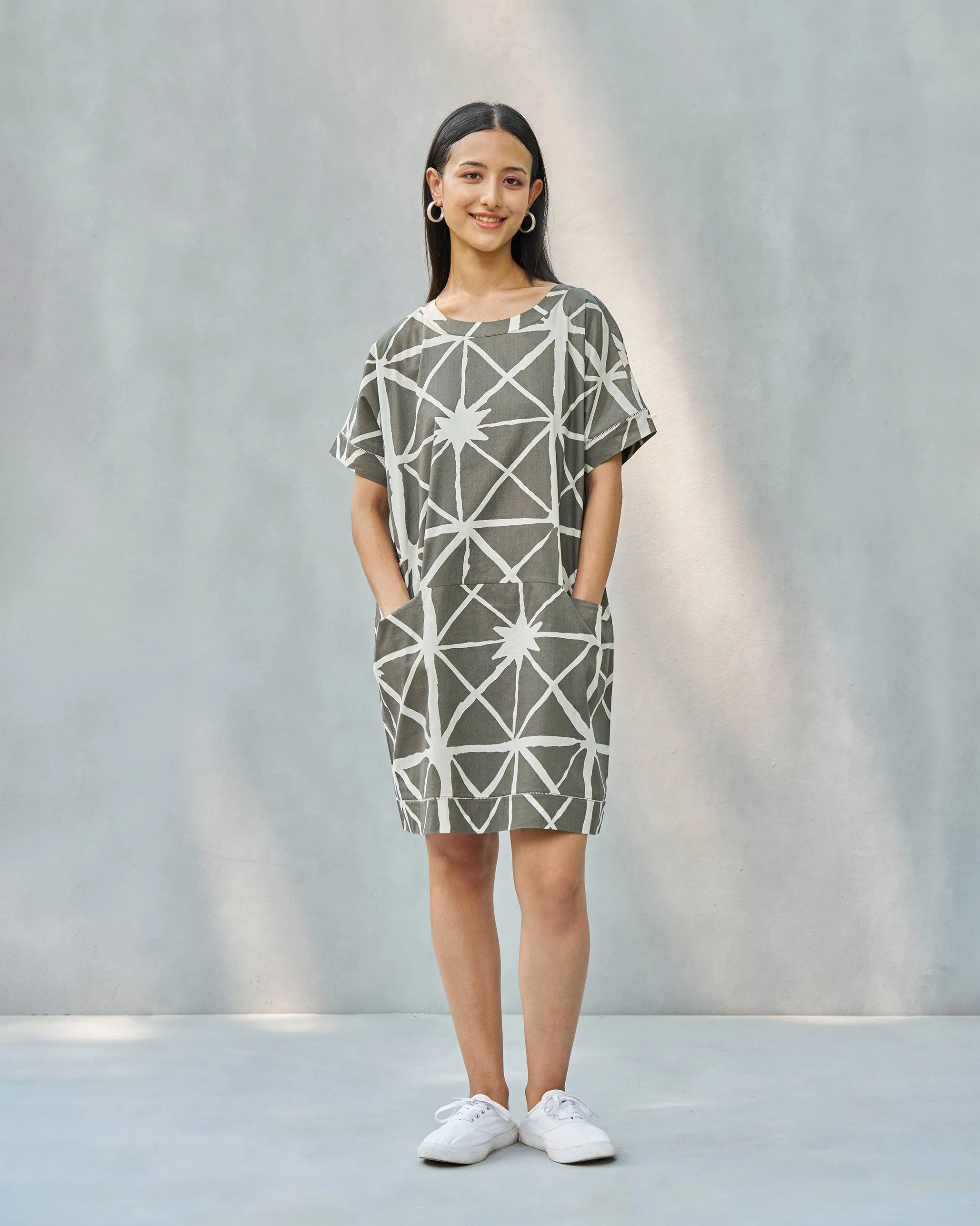 Gina Layered Dress - Stone & Ivory