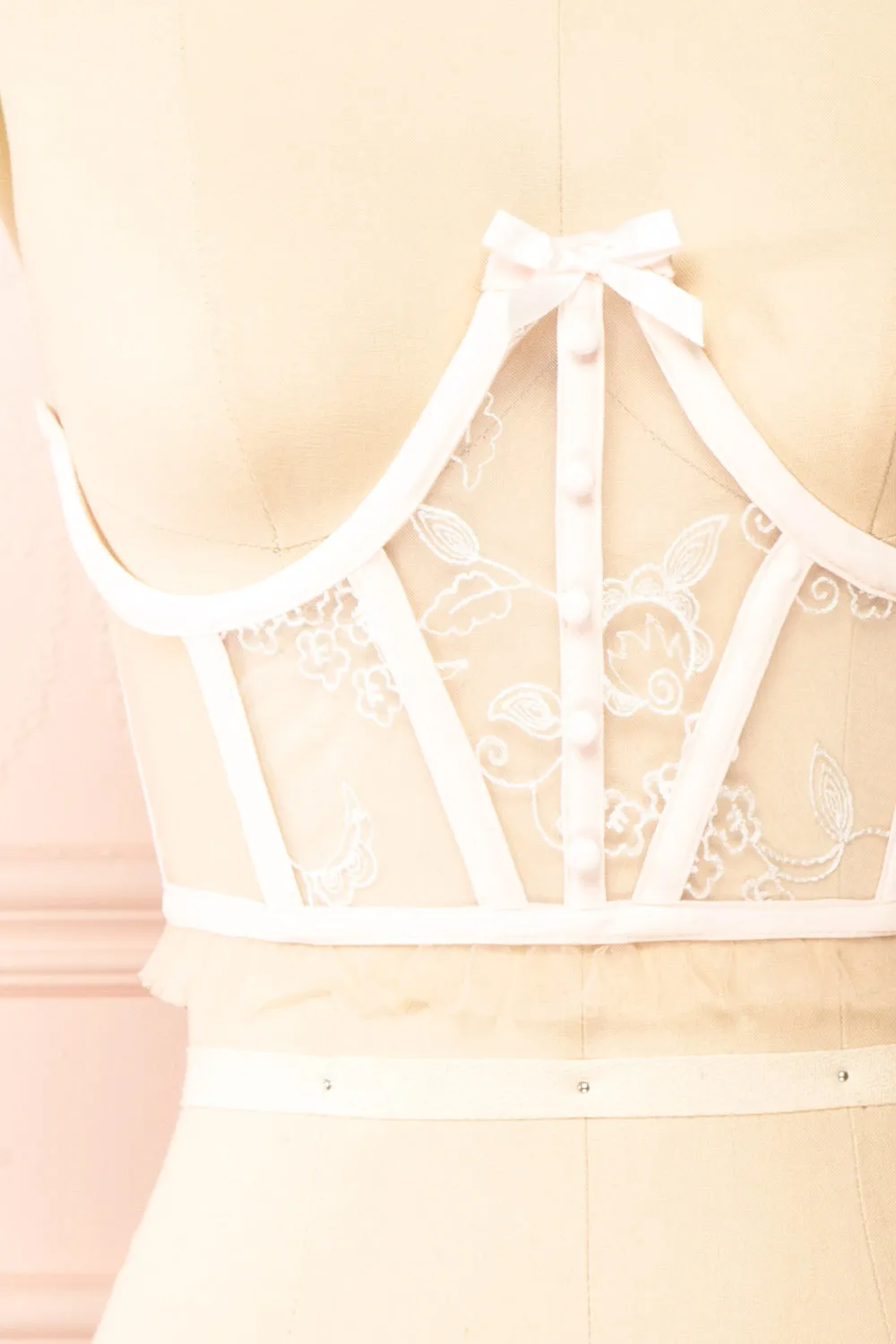 Gisselle | Underbust Corset w/ Floral Embroidery