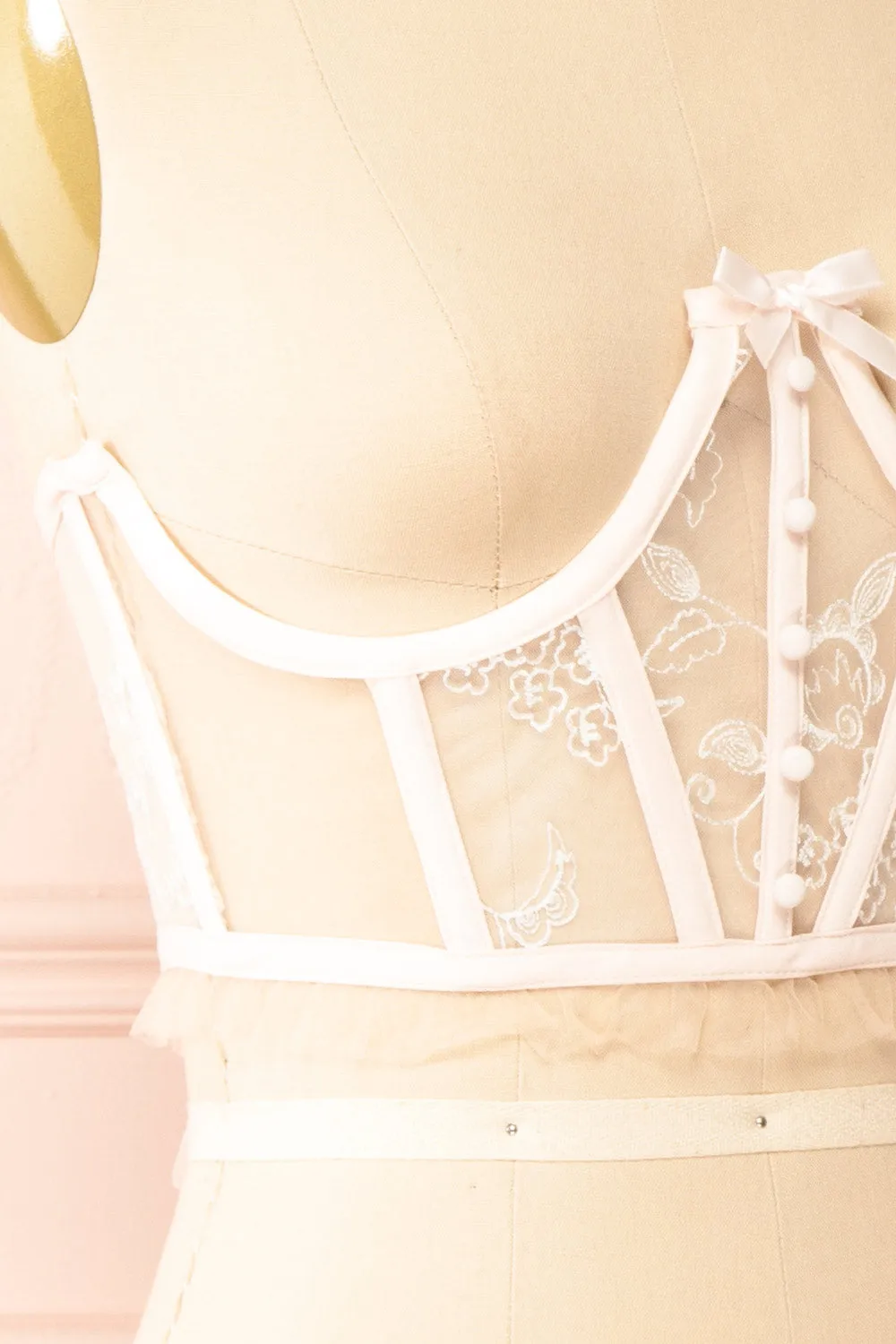 Gisselle | Underbust Corset w/ Floral Embroidery