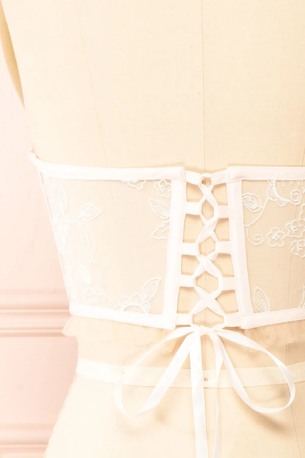 Gisselle | Underbust Corset w/ Floral Embroidery