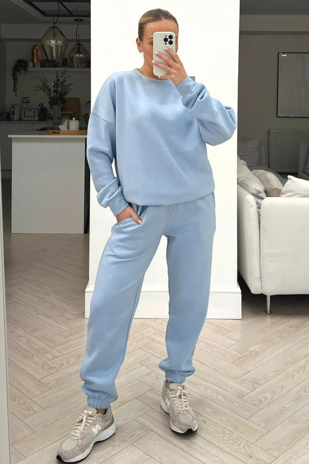 Glamify baby blue sweater essential loungewear set