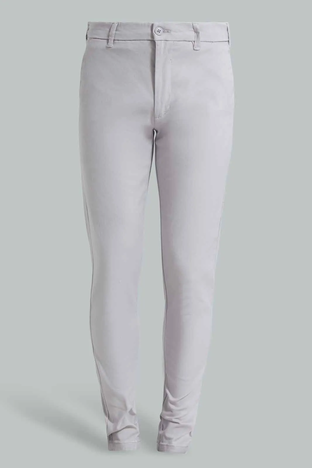 Grey Slim Fit Chino Trouser For Men