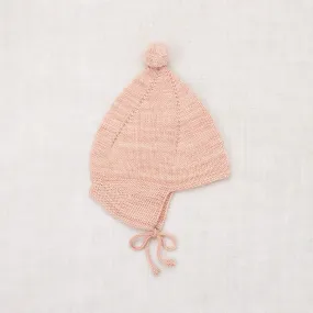 Hand Knit Merino Wool Pointy Peak Hat - Faded Rose