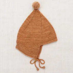 Hand Knit Merino Wool Pointy Peak Hat - Rose Gold