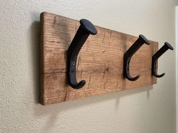 Handcrafted Rustic Farmhouse Coat Rack - 3 Hanger