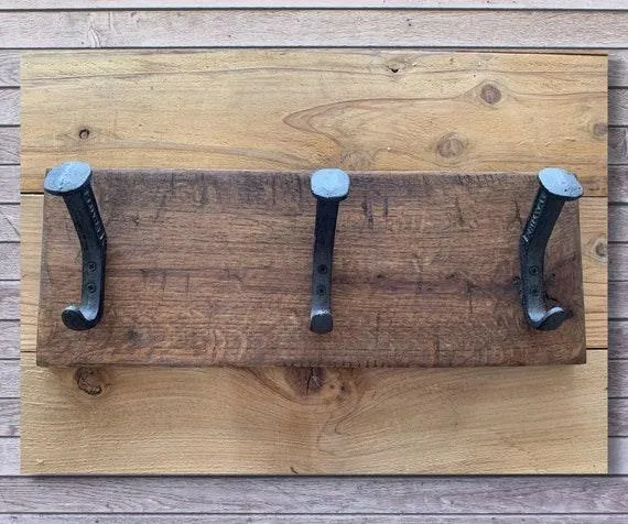 Handcrafted Rustic Farmhouse Coat Rack - 3 Hanger