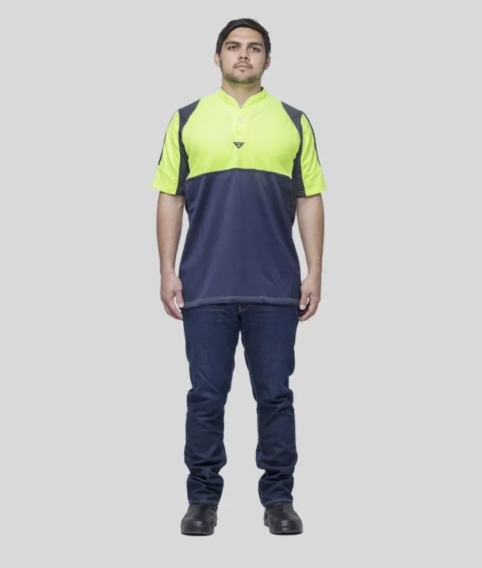 Hi Vis Half Front Rugger Polo Shirt