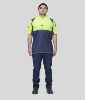 Hi Vis Half Front Rugger Polo Shirt