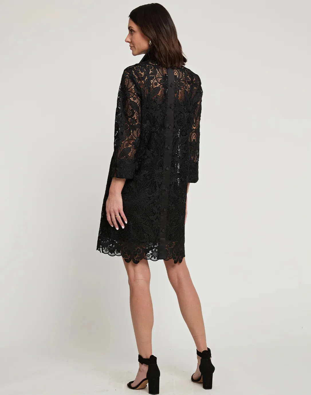 HINSON WU - AILEEN BLACK LACE DRESS 3/4 SLEEVE