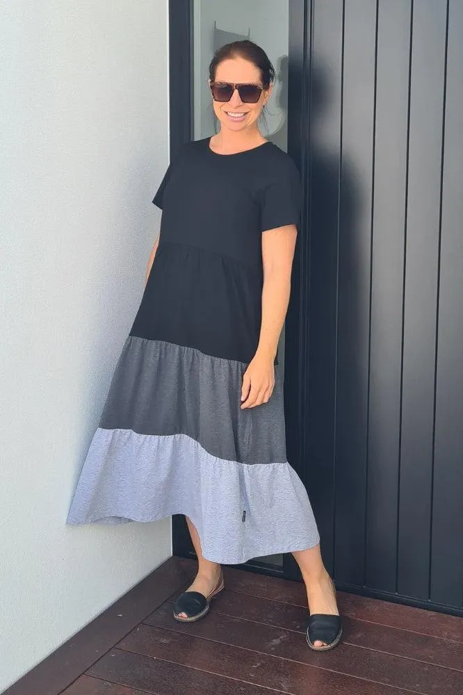 Homelee Kendall Dress Black Charcoal Grey