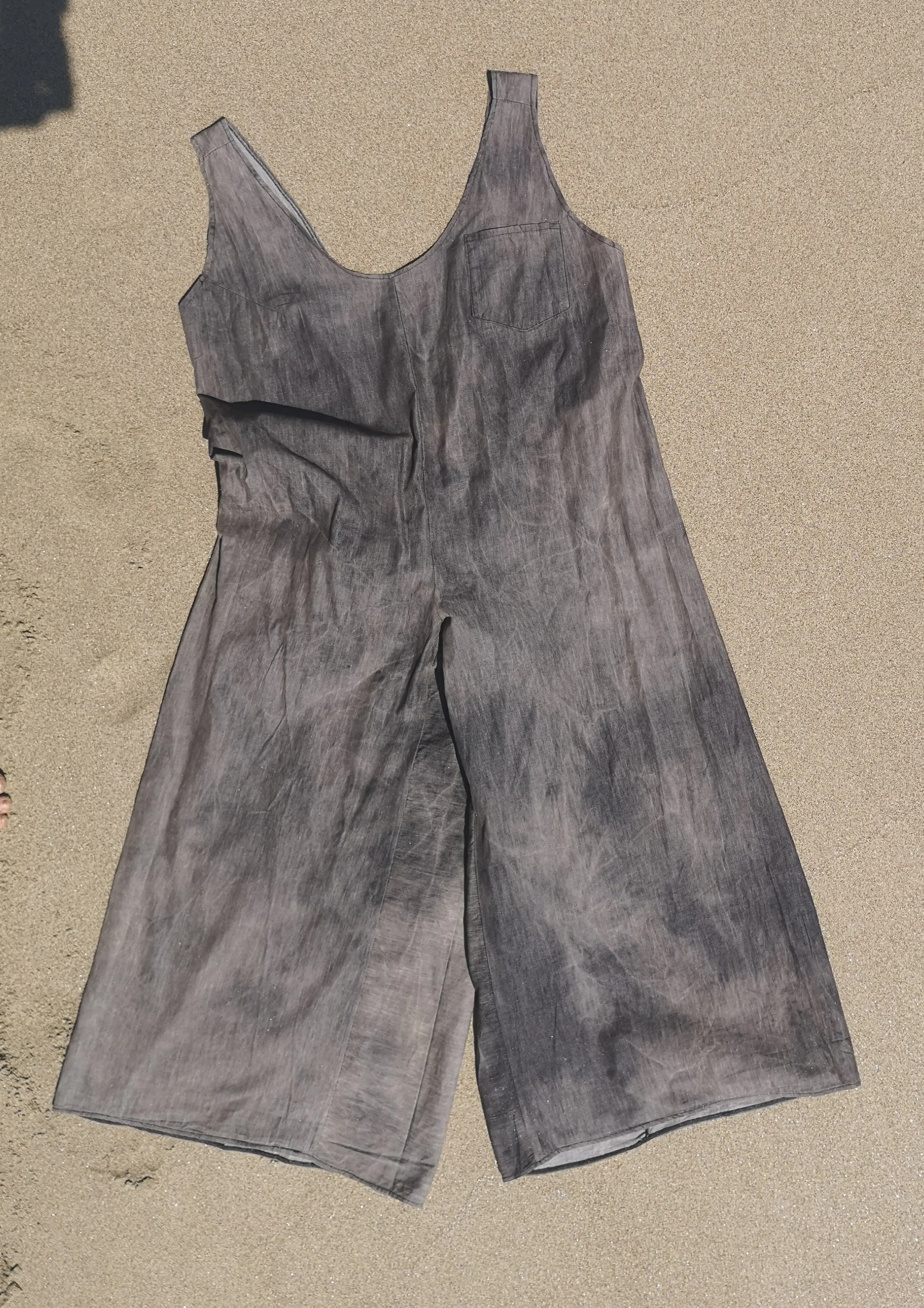 HOMEMADE - JUMPSUIT WIDE - COTTON - grey washed