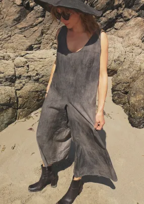 HOMEMADE - JUMPSUIT WIDE - COTTON - grey washed