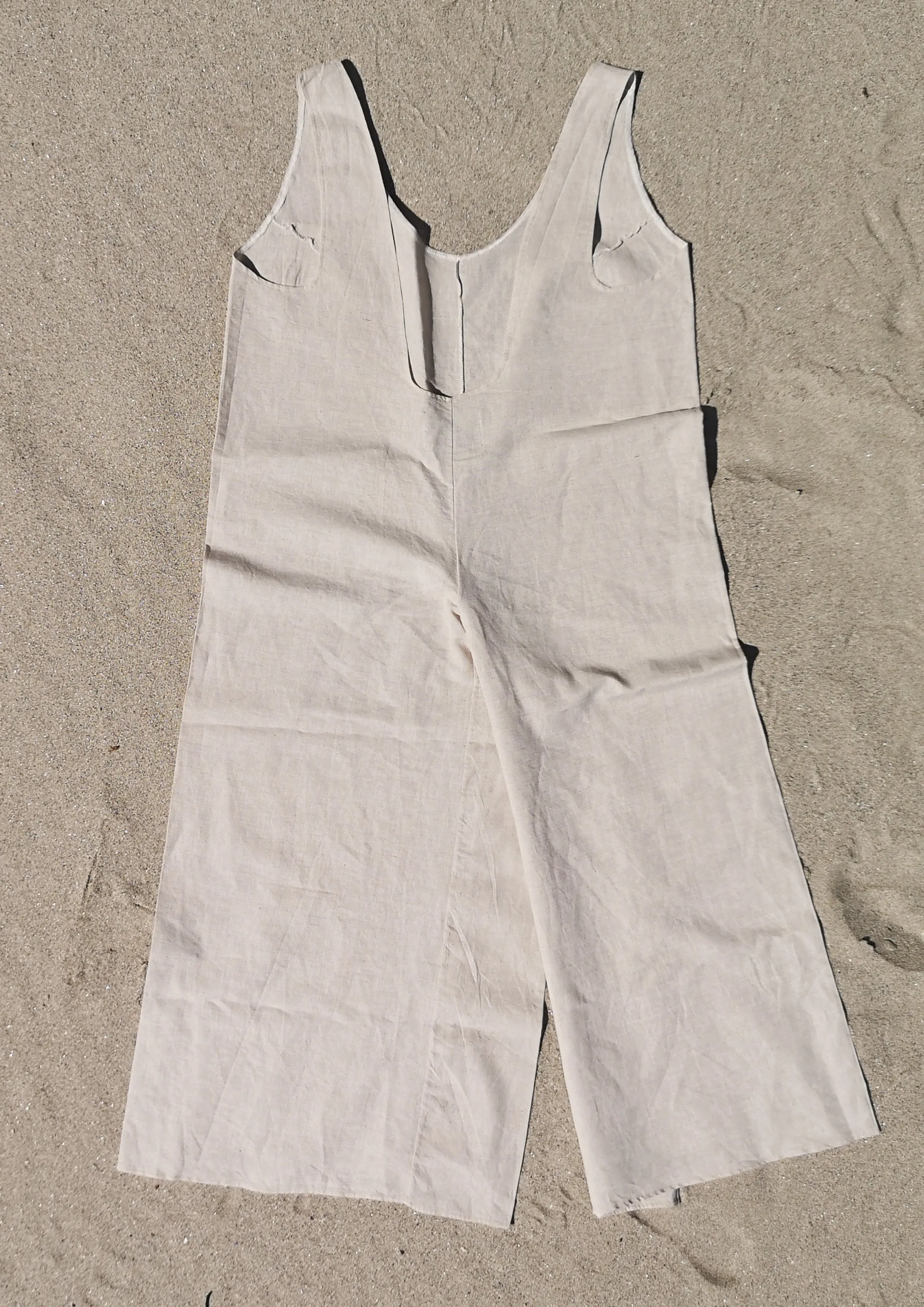 HOMEMADE - JUMPSUIT WIDE - LINEN - natural white