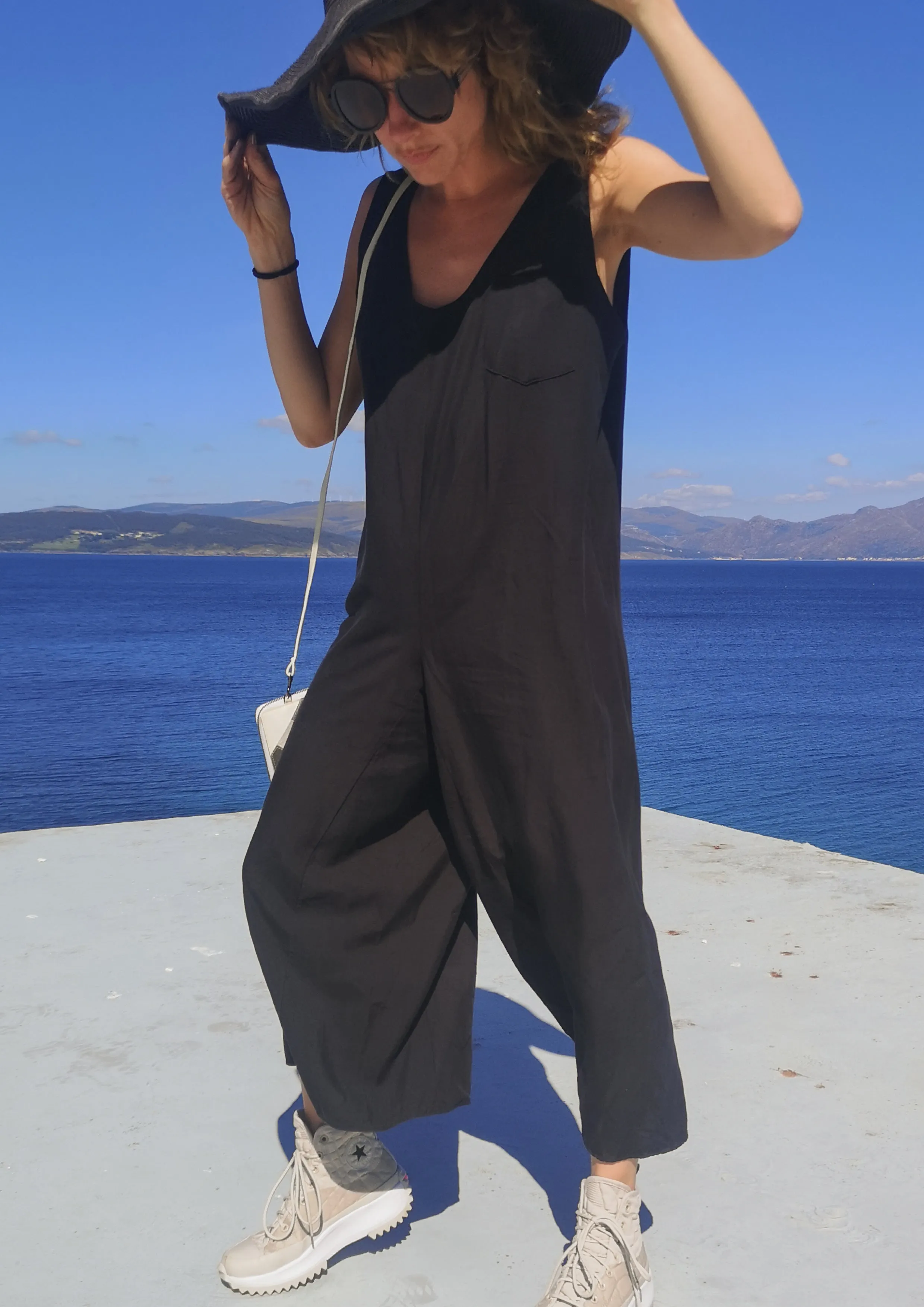 HOMEMADE - JUMPSUIT WIDE - TENCEL - black