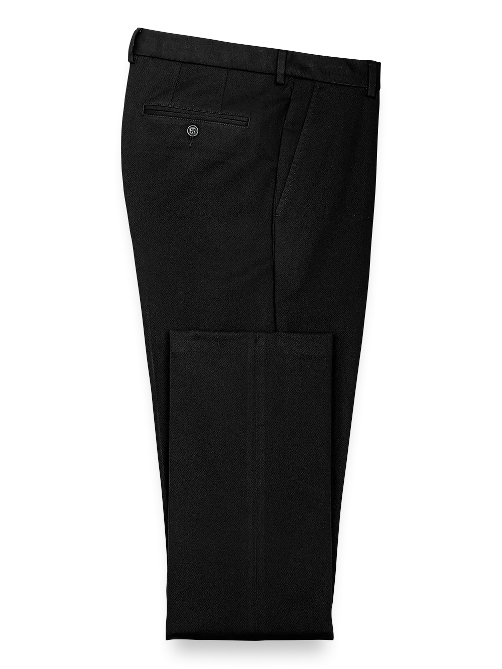 Impeccable Cotton Chino Flat Front Pants - Black