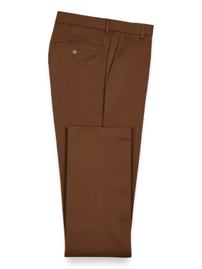 Impeccable Cotton Chino Flat Front Pants - Copper