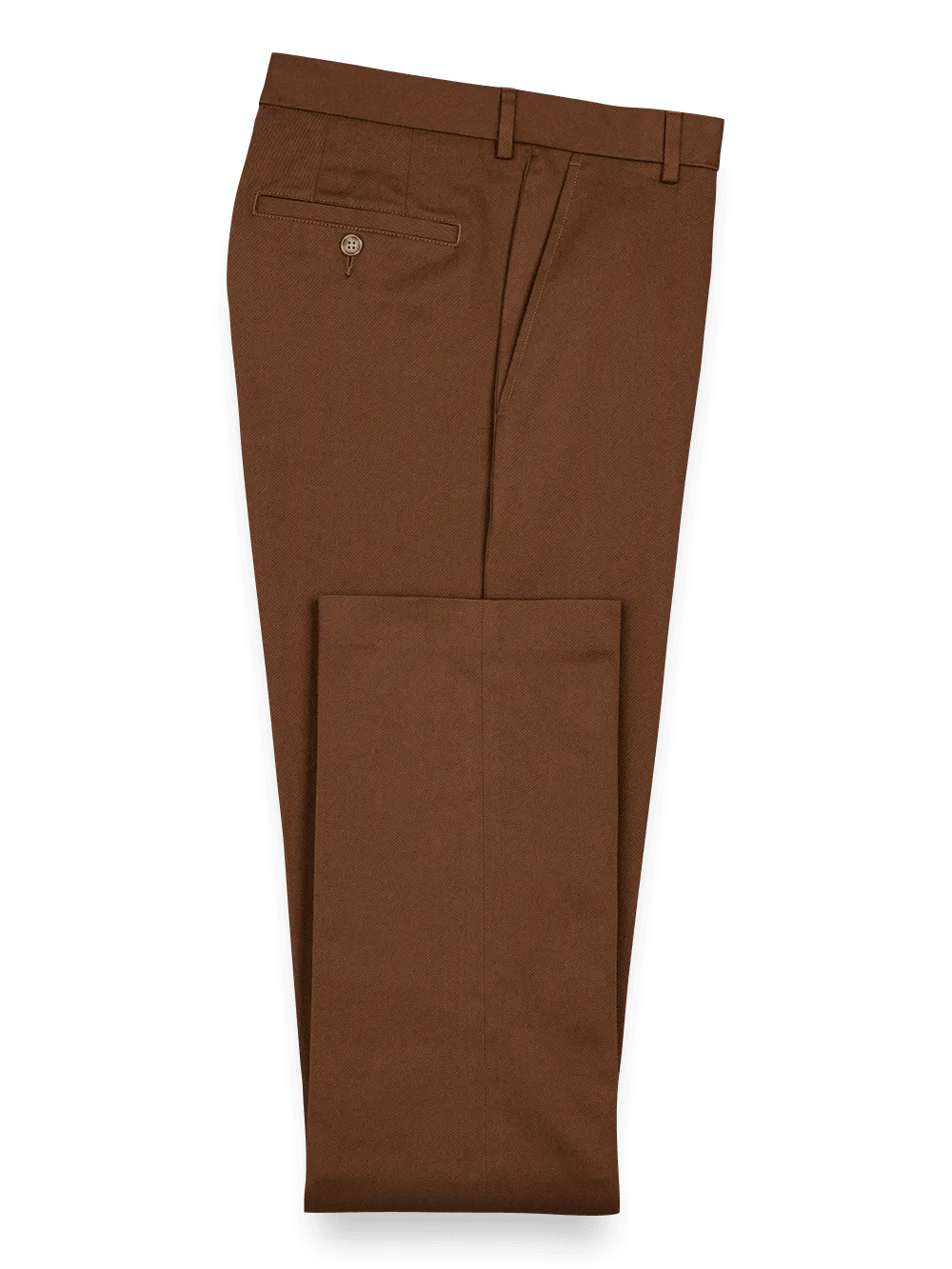 Impeccable Cotton Chino Flat Front Pants - Copper