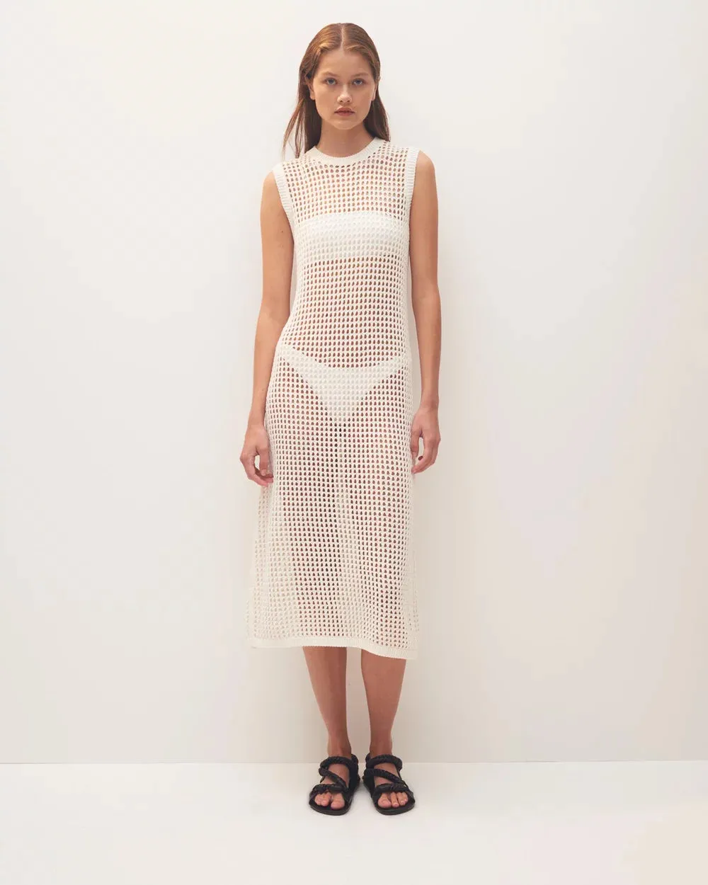 Ines Knit Dress White